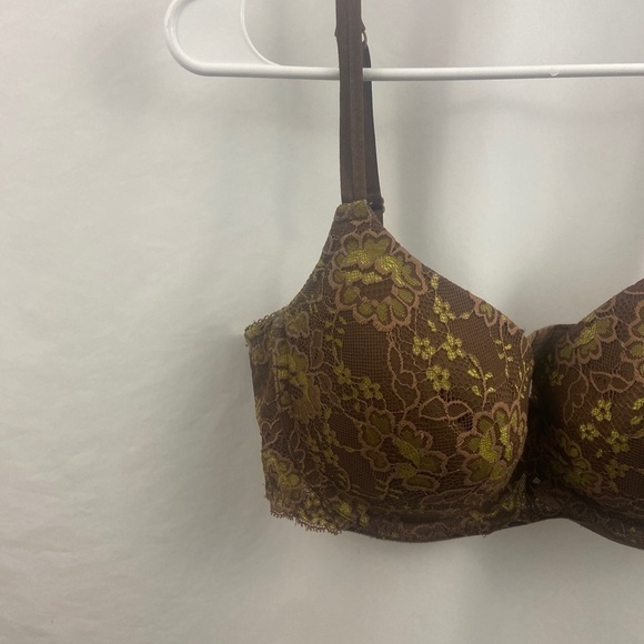 Ambrielle Womens Brown Lace Floral 40D Bra - Picture 3 of 11